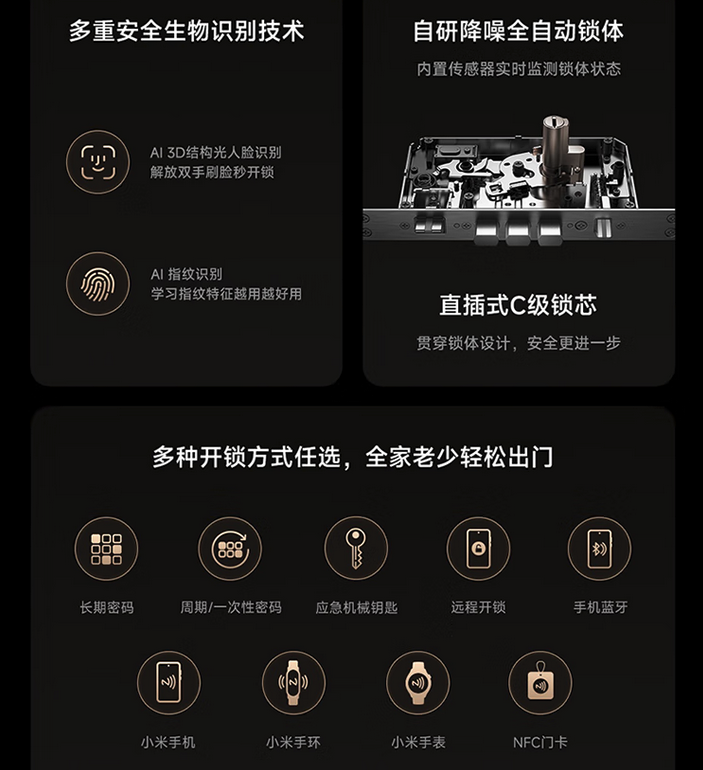 AI双摄猫眼 小米智能门锁M40今日开售 国补后2804.15元